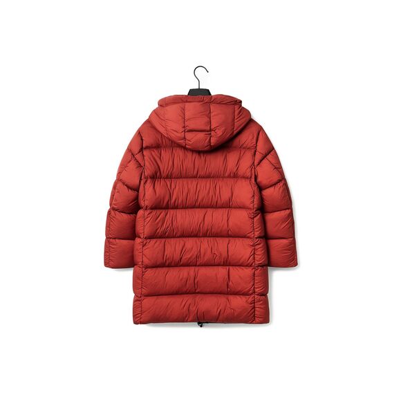 Duno Unisex Long Down Puffer Coat – Rust Red, Size US S-M (EU 46) - Picture 2 of 3